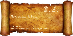 Madacsi Lili névjegykártya