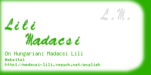 lili madacsi business card